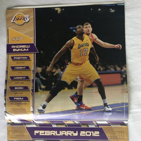 2012 LOS ANGELES LAKERS 12 x 12 WALL CALENDAR - Picture 5 of 12